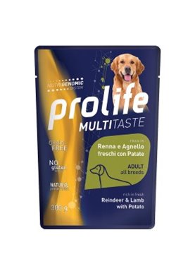 Prolife Multitaste Grain Free Cani Adulti Renna, Agnello e Patate per CANI cod. 8015579042056MA
