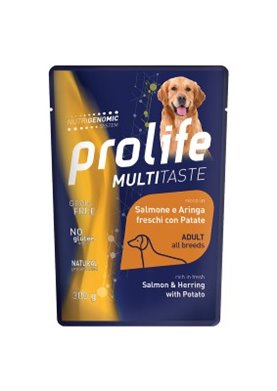 Prolife Multitaste Grain Free Cani Adulti Salmone, Aringa e Patate per CANI cod. 8015579042001MA
