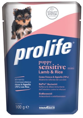 Prolife Sensitive Puppy Agnello e Riso