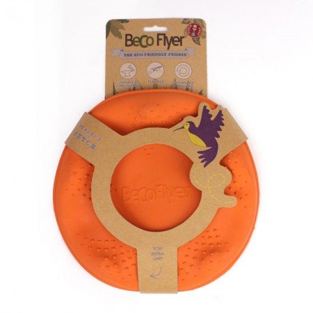 Beco Flyer Fresbee in Gomma 100% Naturale Ø 24 cm colore arancione