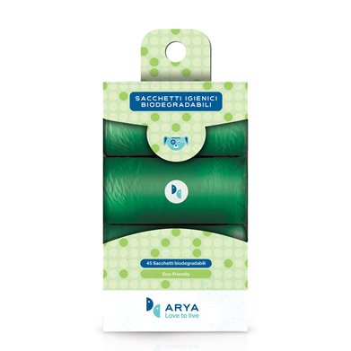 ARYA Sacchettini Igienici Biodegradabili Ricarica 3x15 pz per CANI | cod. 8006455056120