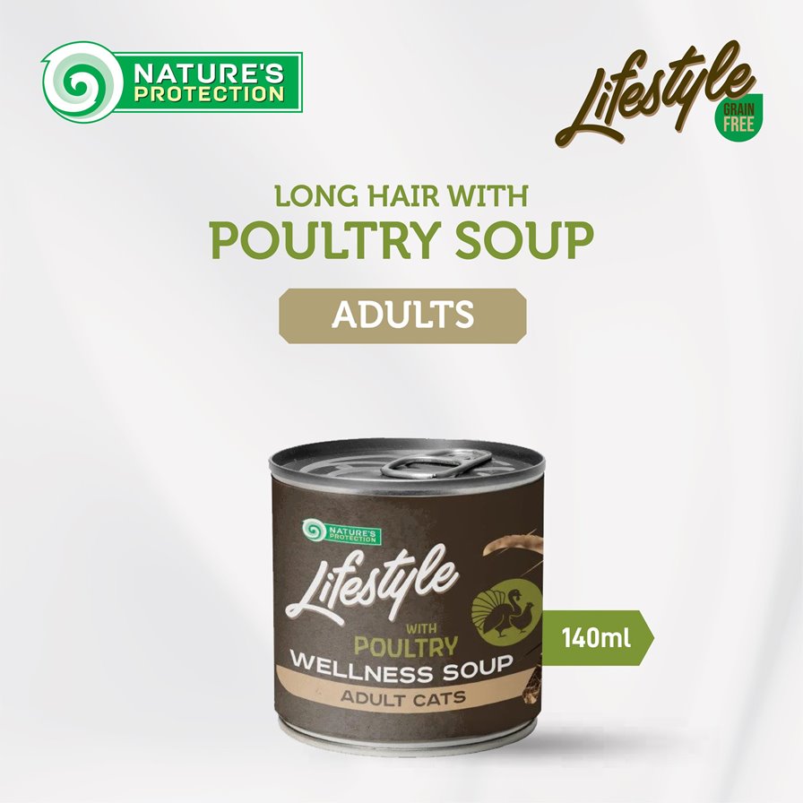 Nature's Protection Lifestyle Soup Grain Free Gatti Long Hair Pollame 