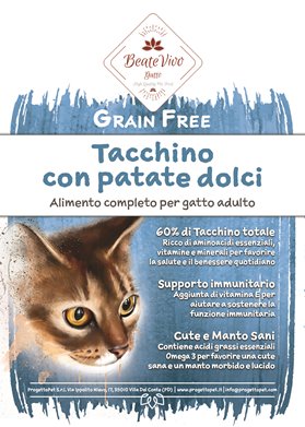Grain Free Tacchino Gatti Adulti BeateVivo cod. 8052530780640
