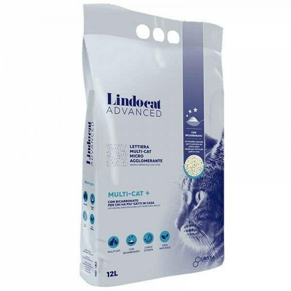 Lindocat Lettiera con Bicarbonato Advanced Multi-Cat + 12 lt