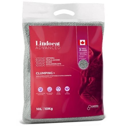 Lindocat Lettiera in Bentonite Canadese Advanced Clumping + 10 lt